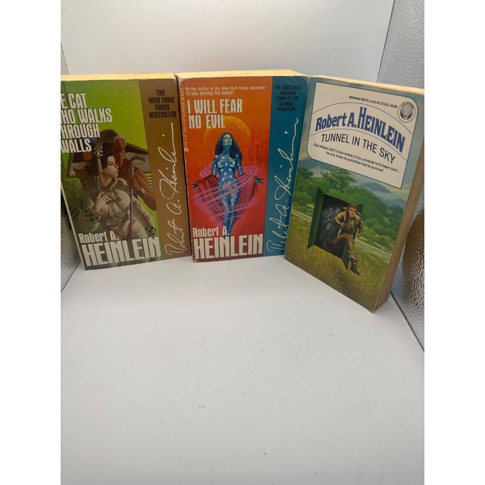 Robert A. Heinlein Sci-Fi Paperback Bundle: Friday Job Revolt In 2100 Tunnel In